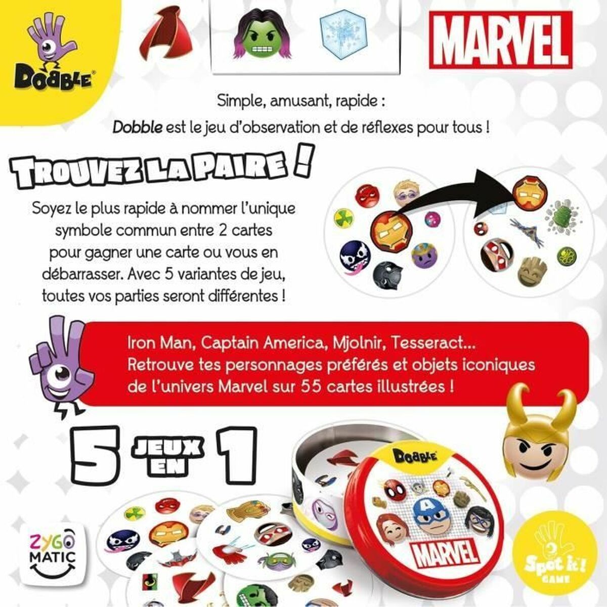 Образователна Игра Asmodee Dobble: Marvel